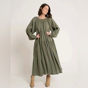 LAUDE the Label Augusta sagebrush flowy dress